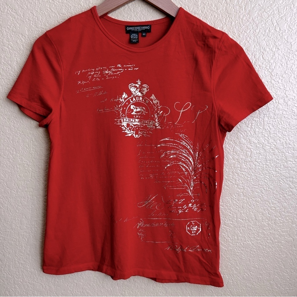 Ralph Lauren Jeans Co Orange Graphic Short Sleeve Tee